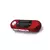 Mini MP3 Player vermelho com tela LCD, ideal para reprodução de música em formato digital.