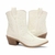 Bota Texana Feminina Off White Cano Curto