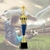 Troféu de 63 cm em azul e dourado, representando a premiação ao campeão do 3° lugar, com figura de jogador de futebol no topo.