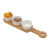 Conjunto 3 Petisqueiras De Porcelana C/ Suporte De Bambu 33x8x4cm