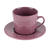 Imagem do Conjunto 4 Xícaras Porcelana P/ Café C/ Pires - Tiles Lilac 80ml