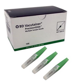 Aguja vacutainer verde 21Gx38mm