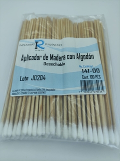 Aplicador de madera con algodón paquetec/100 - comprar en línea