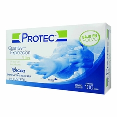 Guante de látex para exploración mediano Protec, caja con 100 pza