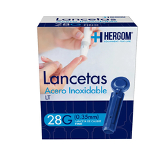 Lancetas de acero inoxidable 28G