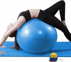 Pelota gym ball pilates yoga 75cm azul - comprar en línea