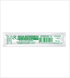 Aguja hipodermica 21g x 32 mm - comprar en línea