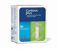 Tiras reactivas Contour plus con 50 piezas