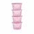 Kit de Potes Infantis 125ml (contem: 4 Potes e 4 Tampas) Translucido Rosa