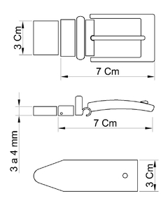 Cinturón doble vista 30 mm hebilla rectangular - tienda en línea