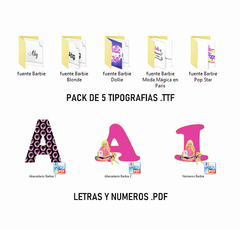 Tipografía Instalable + Letras Pdf Barbie Abecedario Números - comprar online