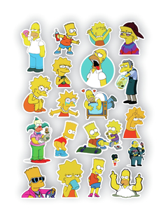 Los Simpsons Pack 40 Stickers Kit Imprimible Calcos Pdf Png