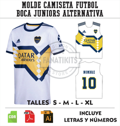 Moldería Camiseta Fútbol Suplente Boca Juniors