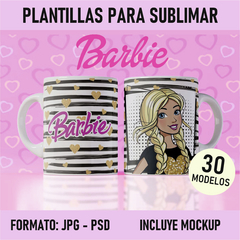 Plantillas Barbie Para Sublimar Tazas | 30 Modelos | Jpg | Psd | Incluye Mockup