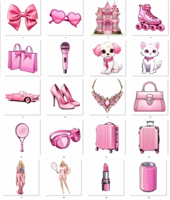 Barbie Pack Clipart Png Kit Imprimible Imágenes Sticker Glam - comprar online