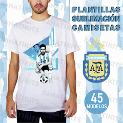 Plantillas Para Sublimar Remeras 45 Diseños Messi Argentina