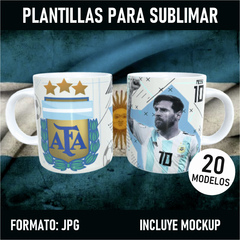 Messi Argentina 20 Plantillas Sublimar Tazas Mundial Qatar