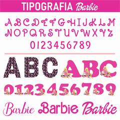 Tipografía Instalable + Letras Pdf Barbie Abecedario Números