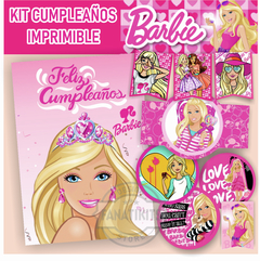 Kit Imprimible Barbie | Cumpleaños | Pdf | Digital | Sticker | Poster