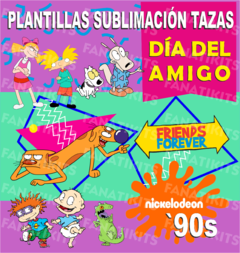 Día Del Amigo Pack 10 Plantillas Sublimar Tazas Nickelodeon