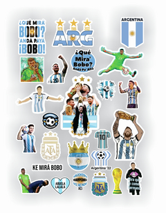 Messi Argentina Campeón Pack 25 Stickers Kit Imprimible Pdf