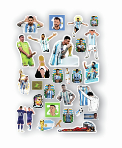 Messi Argentina Campeón Pack 28 Stickers Kit Imprimible Pdf