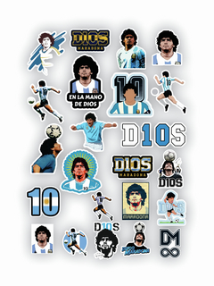 Pack 23 Stickers Maradona Kit Imprimible Futbol Calcos Pdf