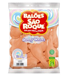 BALÕES SÃO ROQUE LARANJA CANDY COLOR 11 POLEGADAS PC 25 UNIDADES #110560625