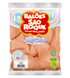 BALÕES SÃO ROQUE LARANJA CANDY COLOR 16 POLEGADAS PC 10 UNIDADES #116560610