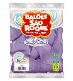 BALÕES SÃO ROQUE LILAS CANDY COLOR 16 POLEGADAS PC 10 UNIDADES #116563410