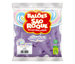 BALÕES SÃO ROQUE LILAS CANDY COLORS 5 POLEGADAS PC 25 UNIDADES #105563425