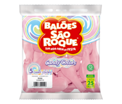 BALÕES SÃO ROQUE ROSA CANDY COLORS 5 POLEGADAS PC 25 UNIDADES #105560725