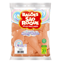 BALÕES SÃO ROQUE LARANJA CANDY COLORS 9 POLEGADAS PC 25 UNIDADES #108560625