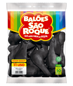 BALÕES SÃO ROQUE PRETO EBANO LISO REDONDO 11 POLEGADAS PC 50 UNIDADES #110156050