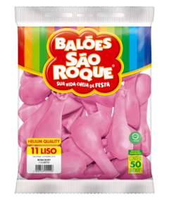 BALÕES SÃO ROQUE ROSA BABY LISO REDONDO 11 POLEGADAS PC 50 UNIDADES #110156750