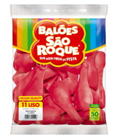 BALÕES SÃO ROQUE ROSA SHOCK LISO REDONDO 11 POLEGADAS PC 50 UNIDADES #110158550