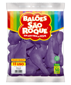 BALÕES SÃO ROQUE ROXO UVA LISO REDONDO 11 POLEGADAS PC 50 UNIDADES #110155250