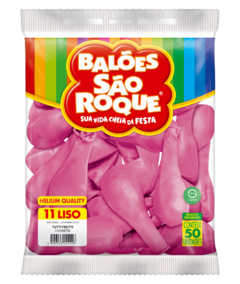 BALÕES SÃO ROQUE ROSA TUTTI FRUTTI LISO REDONDO 11 POLEGADAS PC 50 UNIDADES #110155750