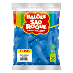 BALÕES SÃO ROQUE AZUL TURQUESA LISO 7 POLEGADAS PC 50 UNIDADES #106175150