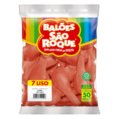 BALÕES SÃO ROQUE CORAL LISO 7 POLEGADAS PC 50 UNIDADES #106179050