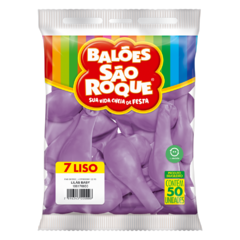 BALÕES SÃO ROQUE LILAS BABY LISO 7 POLEGADAS PC 50 UNIDADES #106176650