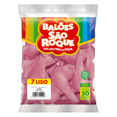 BALÕES SÃO ROQUE ROSE LISO 7 POLEGADAS PC 50 UNIDADES #106171050