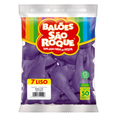 BALÕES SÃO ROQUE ROXO UVA LISO 7 POLEGADAS PC 50 UNIDADES #106175250