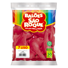 BALÕES SÃO ROQUE RUBI LISO 7 POLEGADAS PC 50 UNIDADES #1061715150