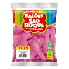 BALÕES SÃO ROQUE ROSA TUTTI FRUTTI LISO 7 POLEGADAS PC 50 UNIDADES #106175750