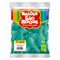 BALÕES SÃO ROQUE VERDE HORTELÃ LISO 7 POLEGADAS PC 50 UNIDADES #106176550