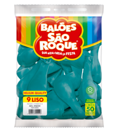 BALÕES SÃO ROQUE AZUL OCEANO LISO 9 POLEGADAS PC 50 UNIDADES #108108250