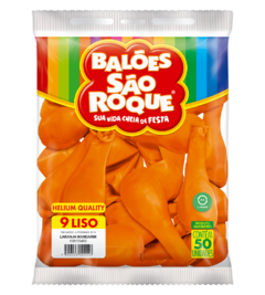 BALÕES SÃO ROQUE LARANJA MANDARIM LISO 9 POLEGADAS PC 50 UNIDADES #108105450