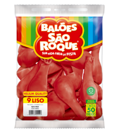 BALÕES SÃO ROQUE NEW PINK LISO 9 POLEGADAS PC 50 UNIDADES #108106850