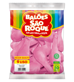 BALÕES SÃO ROQUE ROSA BABY LISO 9 POLEGADAS PC 50 UNIDADES #108106750